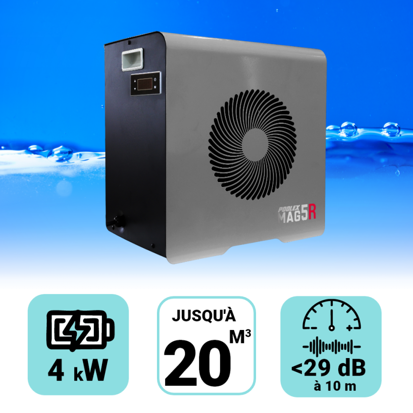Pompe à chaleur Poolex Mag – Modèle 4 kW (Piscine jusqu’à 20 m³)