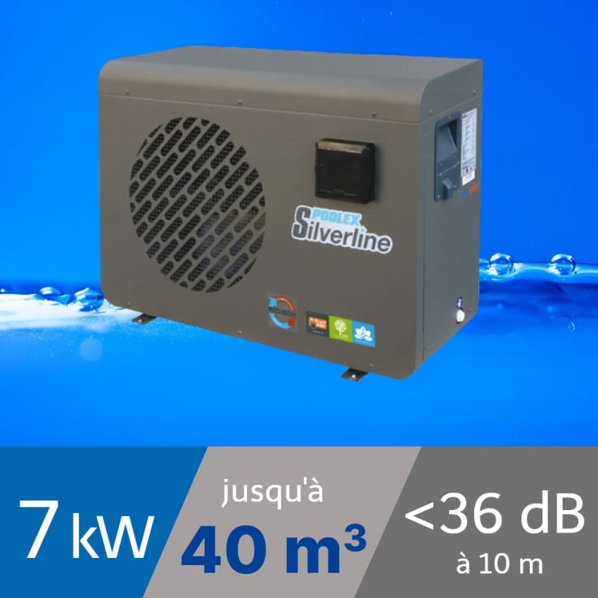 Pompe à chaleur Poolex Silverline 7 kW pour piscine de 30-40m3