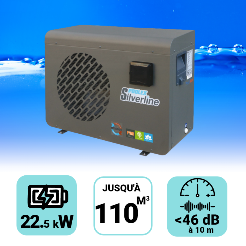 Pompe à chaleur Poolex Silverline 22.5 kW pour piscine de 80-110m3