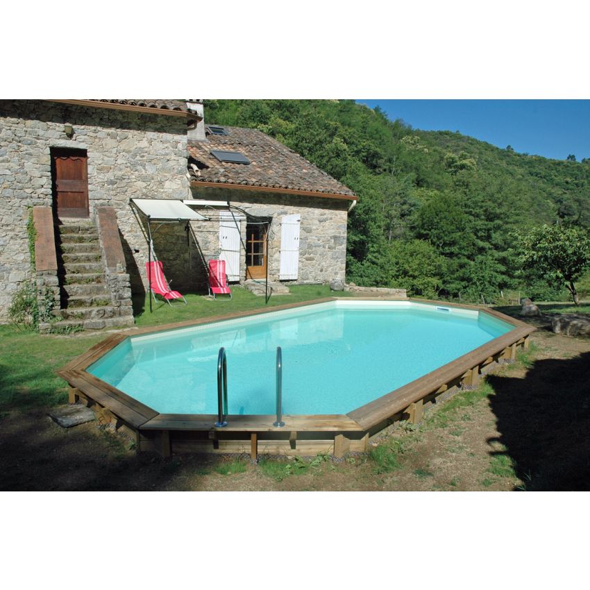 Piscine bois UBBINK SASHA 490x355x130cm Liner Sable 