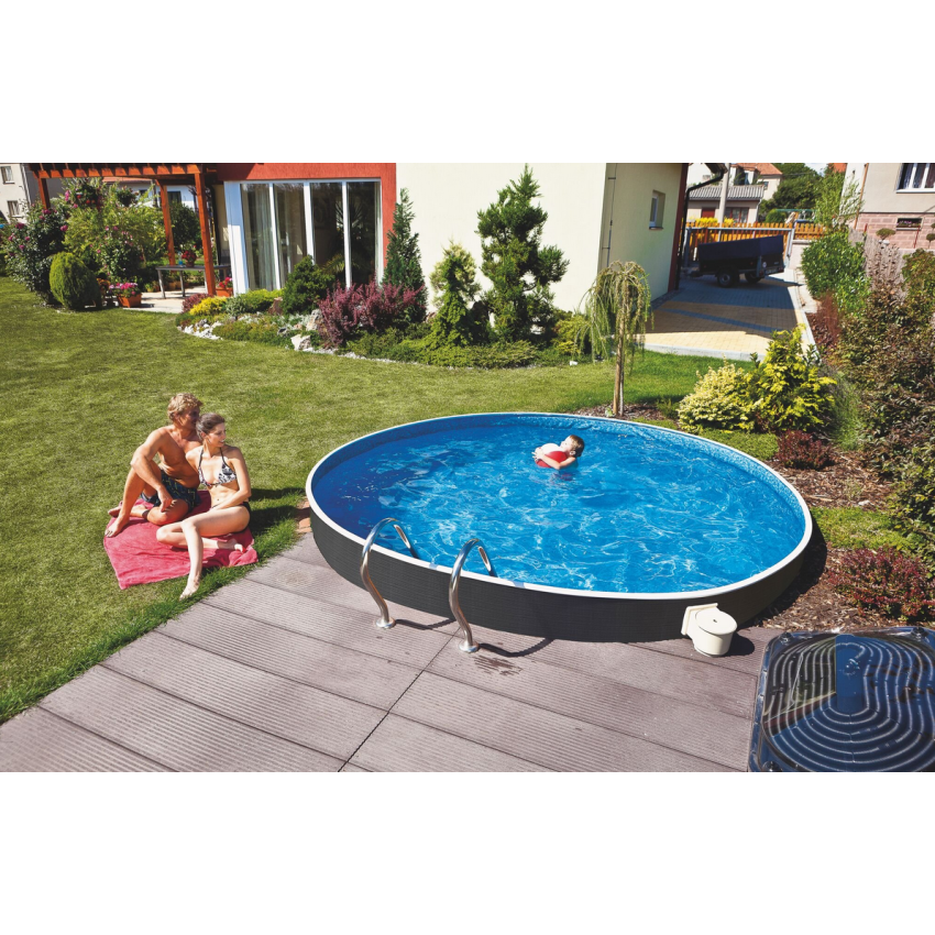 Piscine Acier Ronde Azuro aspect Osier ⌀360x120cm