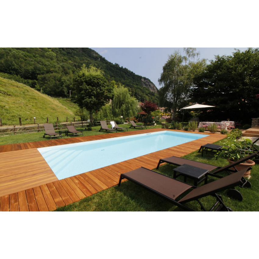 Piscine Bois Diana Rectangulaire avec Escalier d'Angle 820x420x145cm