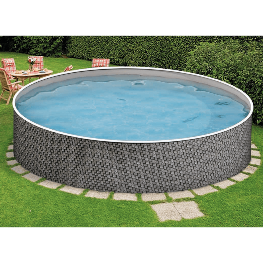 Piscine Acier Ronde Azuro aspect Osier ⌀460x120cm