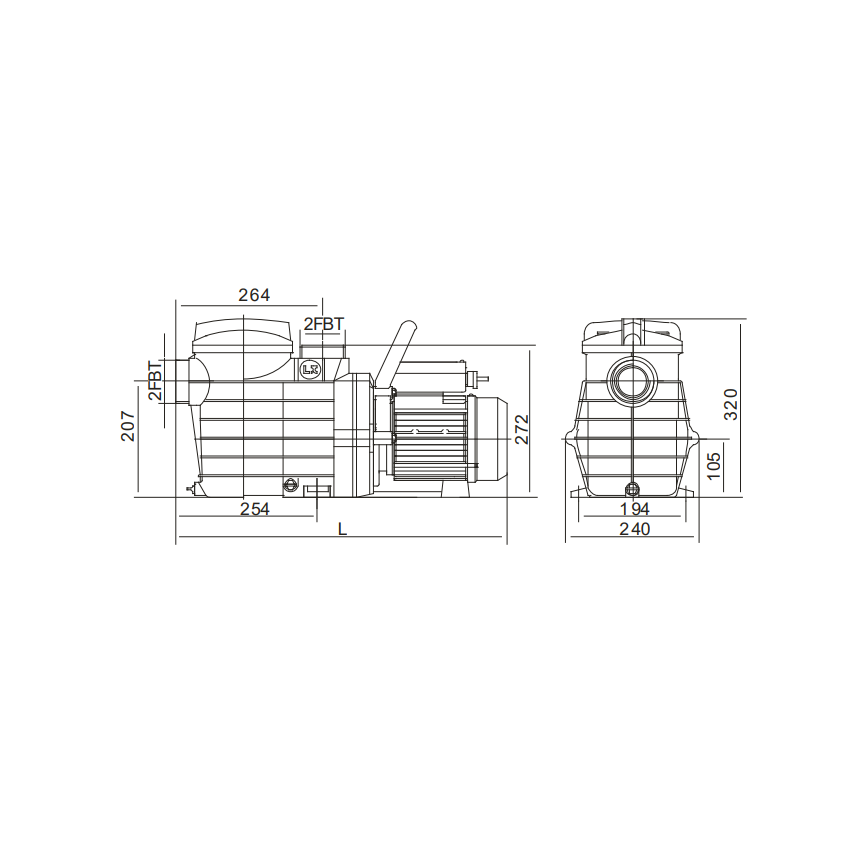 Pompe de filtration SUPB Mono 2.5 HP 