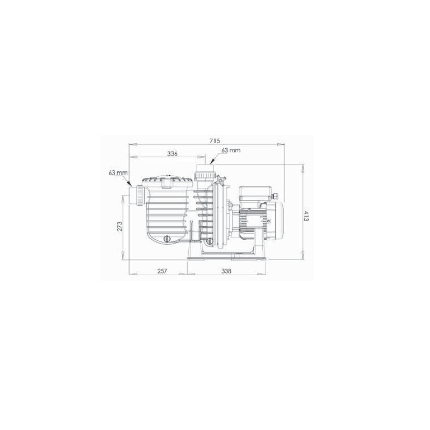 Pompe de filtration 5 P6R by PENTAIR - 1 Cv Tri 16m3/h  - A SUPPRIMER 07/2024 