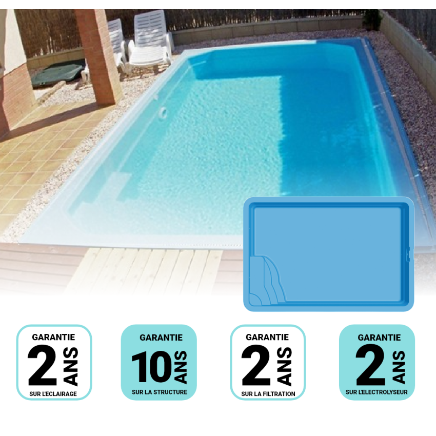 Piscine Coque 4.80 x 3.20 x 1.50 m ISLE