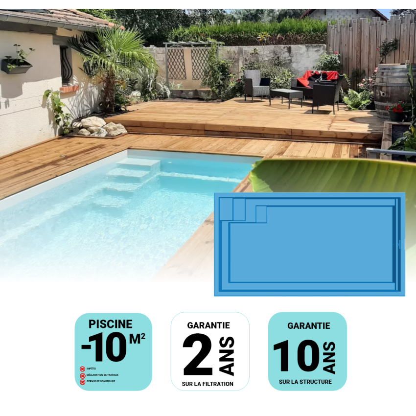 Piscine Coque 4.77 x 2.52 x 1.40 m ISLE 44