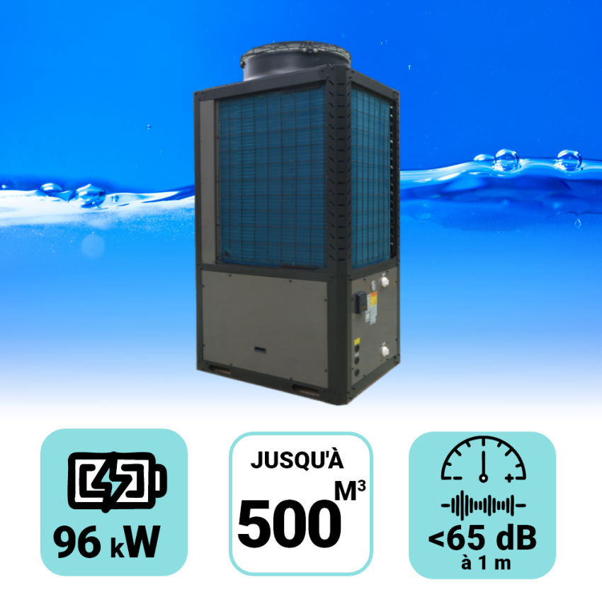Pompe à chaleur Pro Inverter 100 kW pour piscine de 500m3