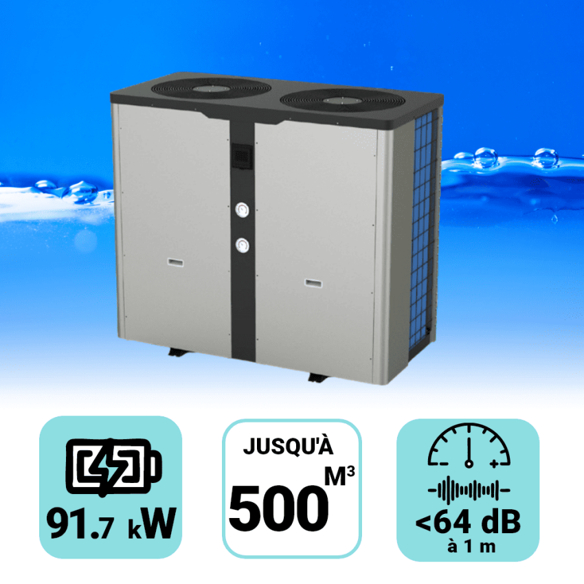 Pompe à chaleur Pro 91.7kW pour piscine de 500m3