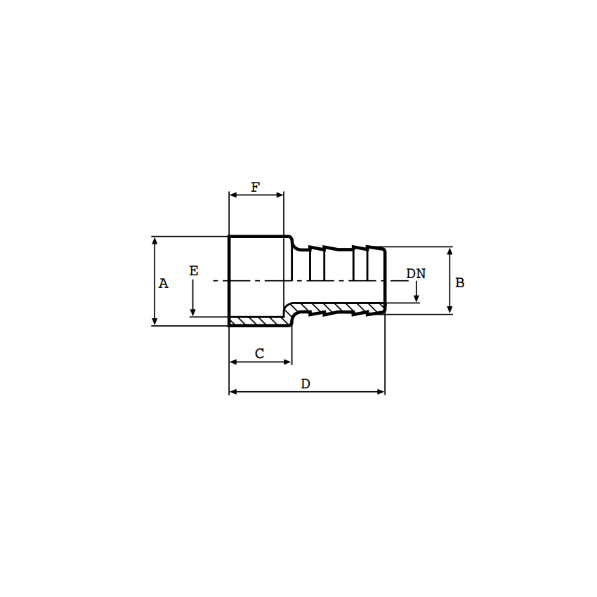 Raccord reduction PVC Cannelé 50/38 mm 