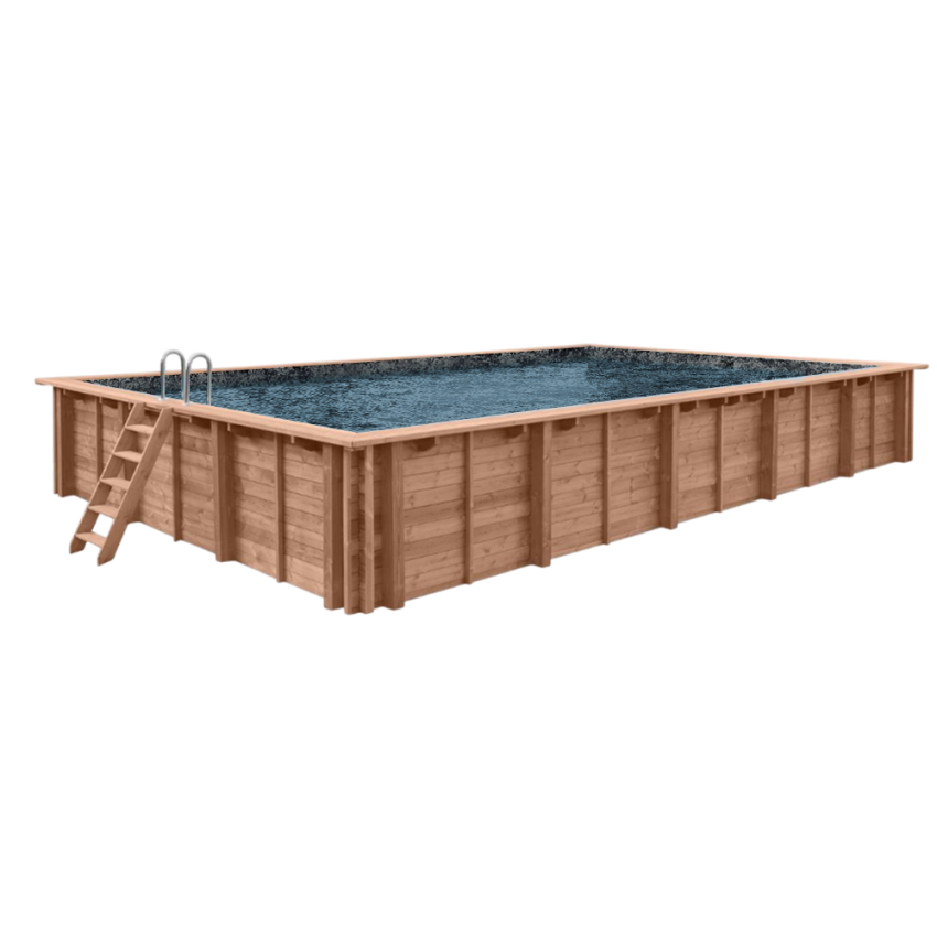 Piscine Bois PRESTIGE Rectangulaire SPARK 420x320x145cm Liner Relief 3D