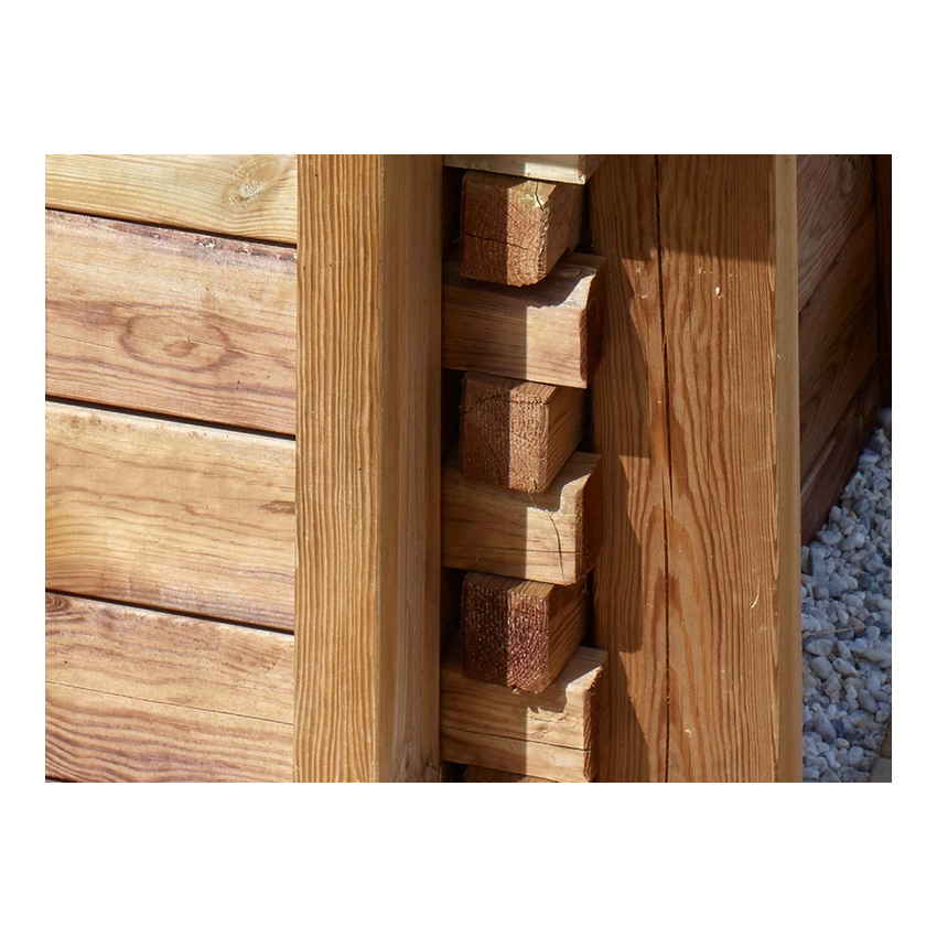 Piscine bois MAEVA Rectangulaire avec Escalier droit 550x350x150cm