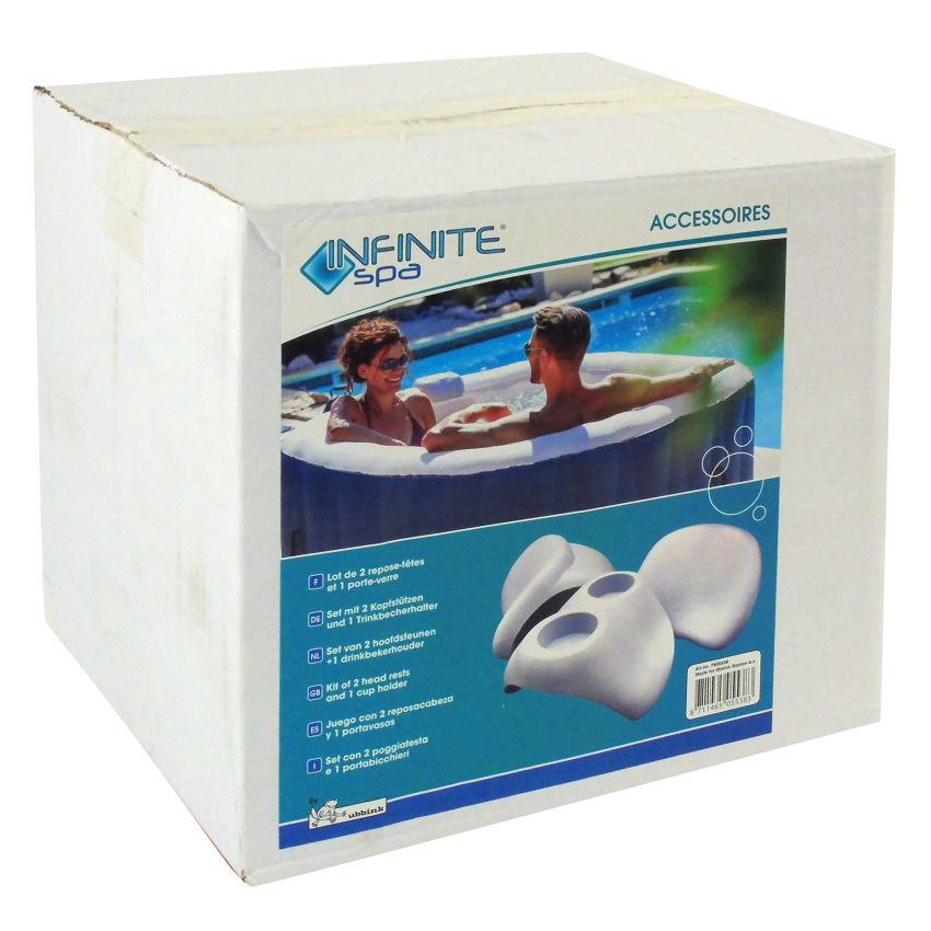Lot de 2 repose-têtes et 1 porte verre pour SPA INFINITE 