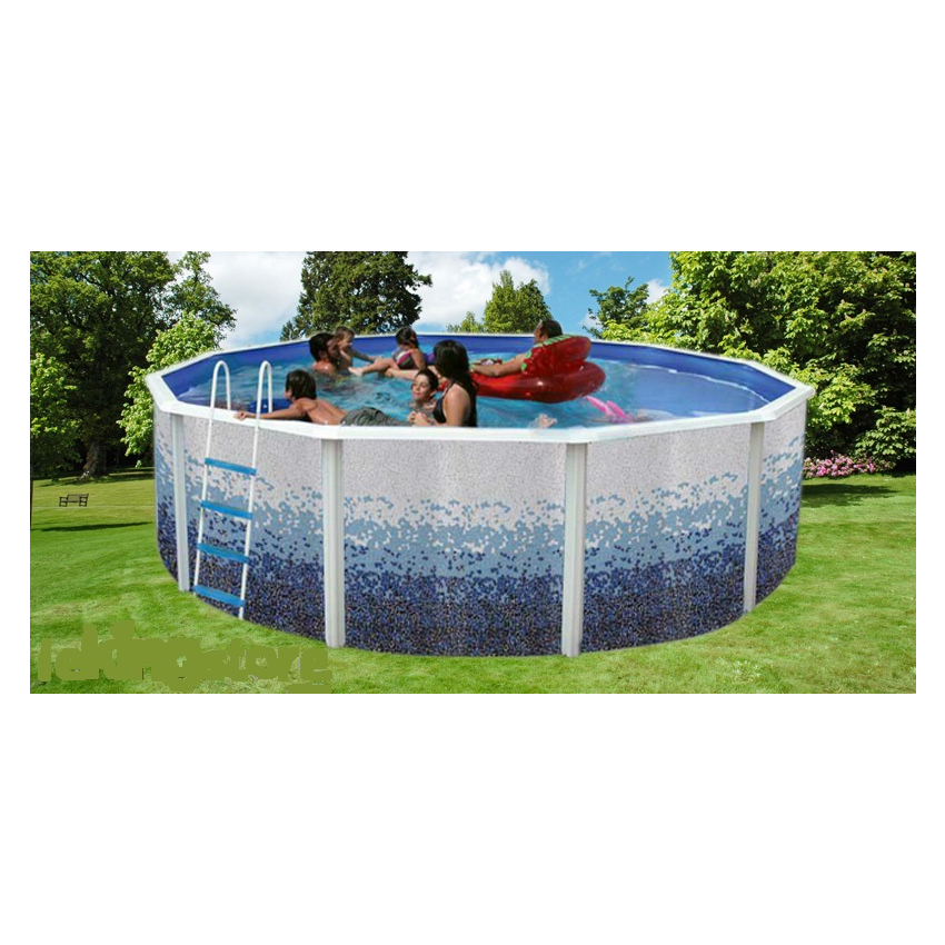 Piscine Ronde TRENCADIS Acier Décoration Mosaïque 460 x 120 cm