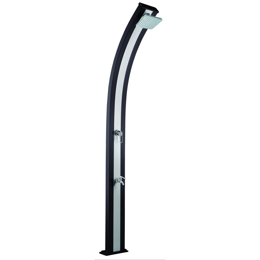 Douche Solaire SPRING Anthracite en Inox 30L + Rince Pieds