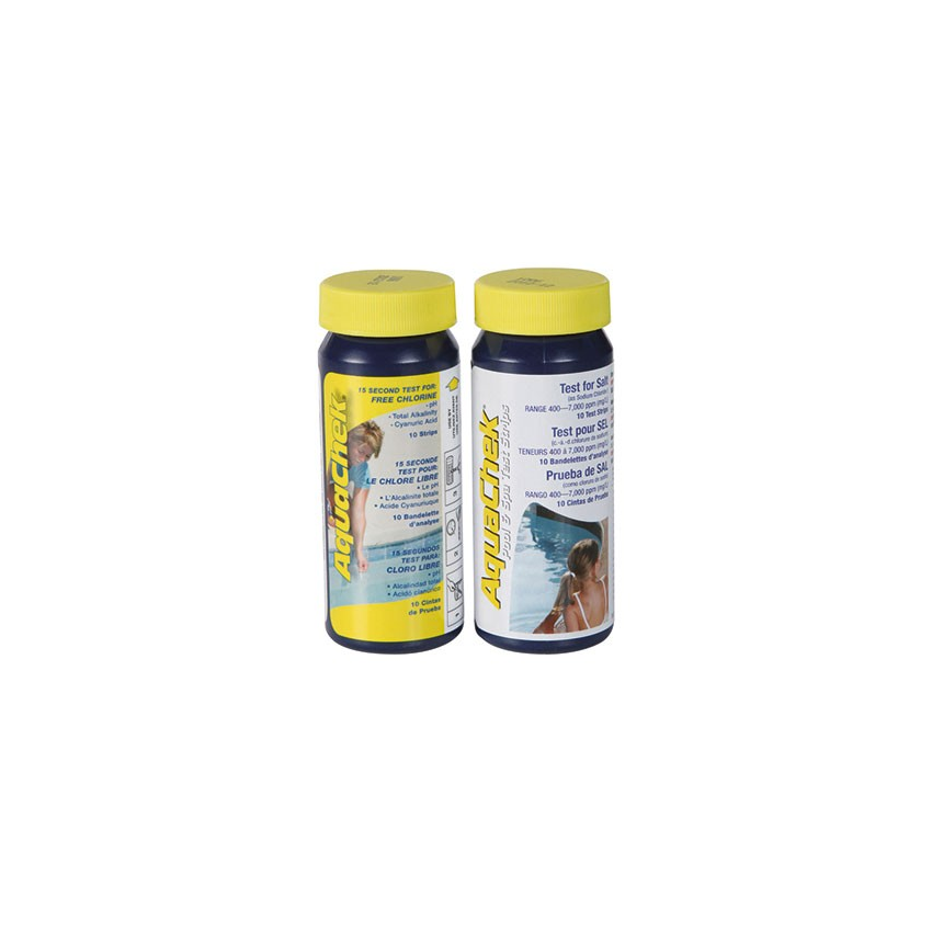 Pack de bandelettes AQUACHECK pour sel/chlore libre/pH/TAC