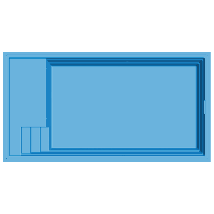 Piscine Coque 6.95 x 3.60 x 1.50 m TECH