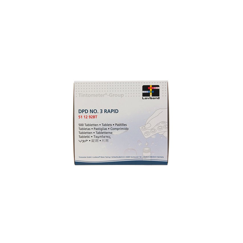 Boite de recharges 500 pilules DPD3 pour trousse d’analyse chlore pour piscine