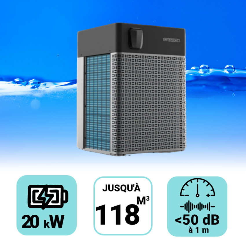 Pompe à chaleur Platinium 20 kW pour piscine de 54-118m3