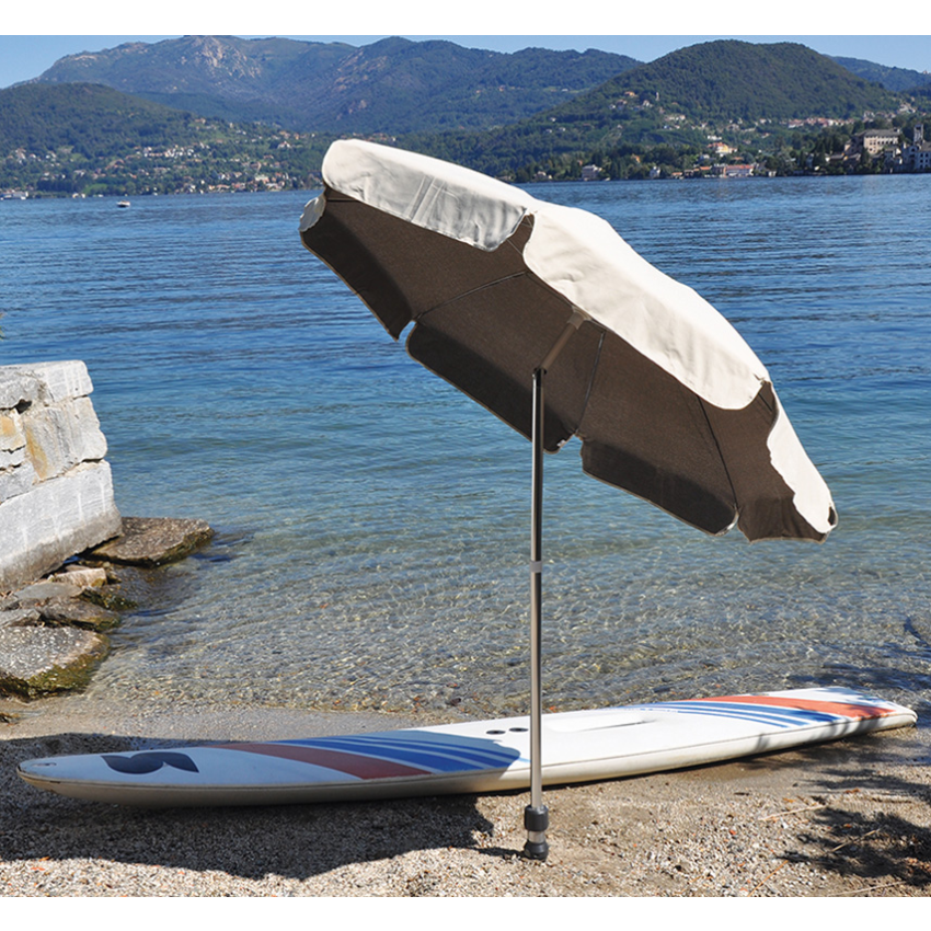 Parasol VENEZIA Duplex 200/8 cm Taupe et Ecru