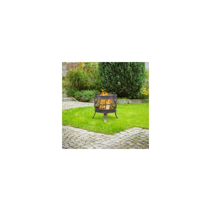 Brasero Rond VESUVE Acier Bronze ⌀48x52cm