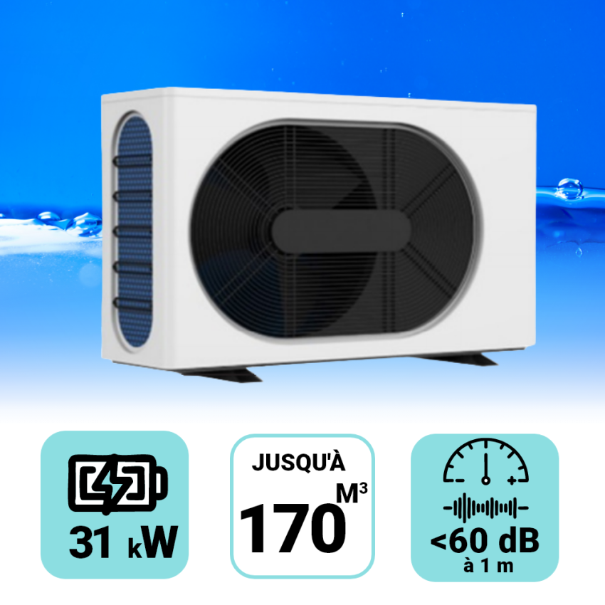 Pompe à chaleur Wega 31 kW Triphasée pour piscine de 135-170m3