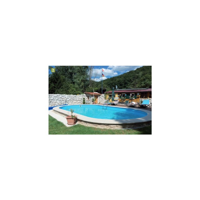 Piscine ELSA Piscine EVA L.7 x l.3.50 x H.1.50  Enterrée Acier Allongée