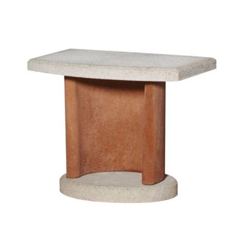 Table pour Barbecue en béton quartz blanc et Terraccotta 