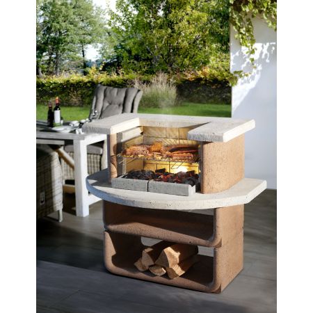 Barbecue KANSAS en Béton Marron 110x65x101cm