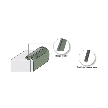 Profilé de blocage hung bobine 50 m - PVC beige