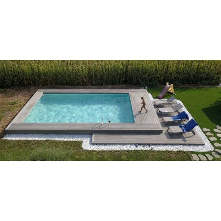 Piscine Bois Rebecca Rectangulaire avec Escalier 920x420x145 cm