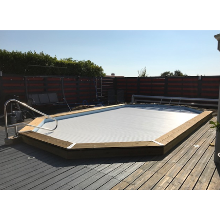 Volet roulant déplaçable pour piscine octogonale allongée 415x265cm 