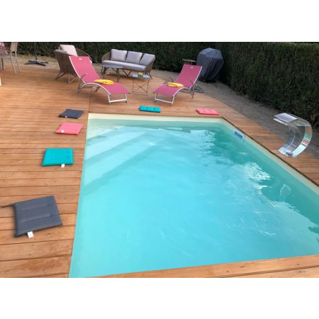 Piscine Bois Luxe Rectangulaire avec Escalier d'angle  420x320x131 cm