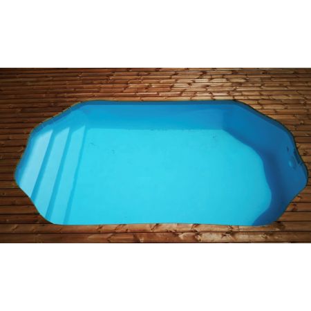 Piscine Bois Lucci Octogonale allongée avec Escalier 415x265x131 cm