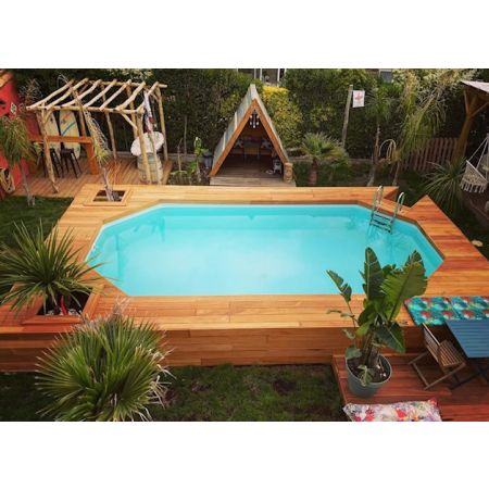 Piscine Bois Lucci Octogonale allongée 415x265x131 cm