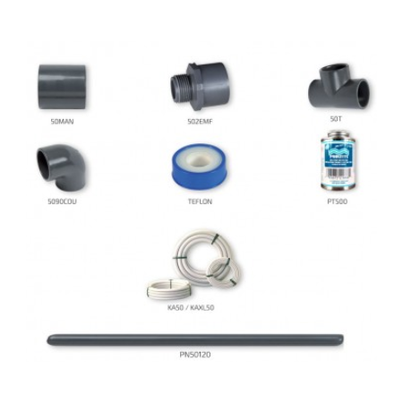 Kit plomberie pour raccordement local technique piscine de 72 m² 