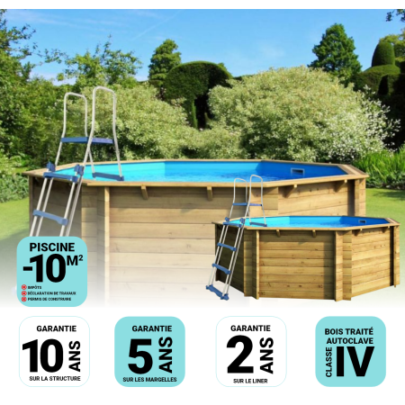 Piscine bois Hexagonale 395x117 cm