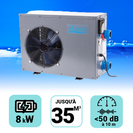 Pompe à chaleur Azuro 8 kW + WiFi pour piscine de 35m3