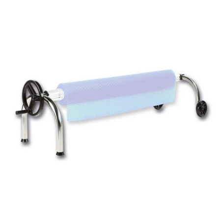 Support enrouleur mobile pour bache de piscine