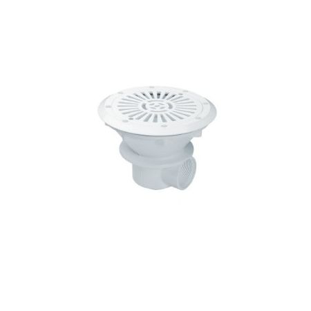 Bonde de fond D200 mm avec grille plate pour piscines liner