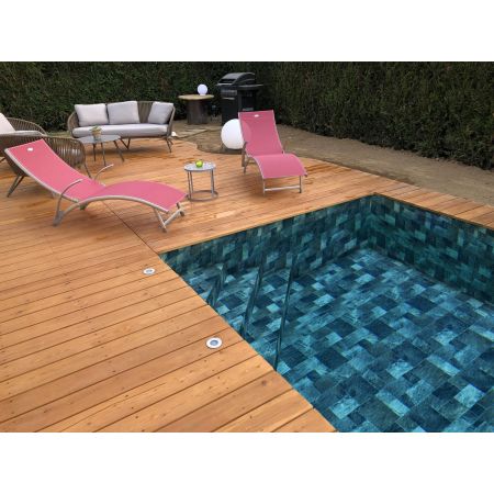 Piscine Bois Hors Sol Rectangulaire Luxe avec escalier 620x420x130 cm