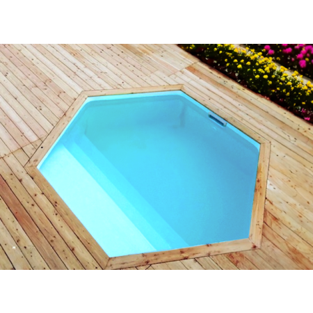 Piscine Bois Diamant Ronde avec Plage Immergée + Escalier ⌀360x131cm