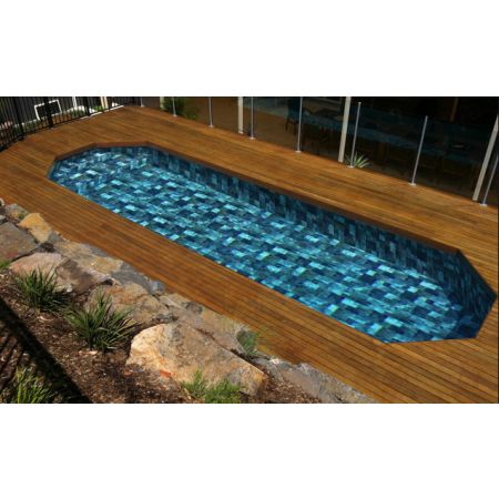 Piscine Bois Super Lucci Octogonale Allongée 807x457x131cm Pierre de Bali