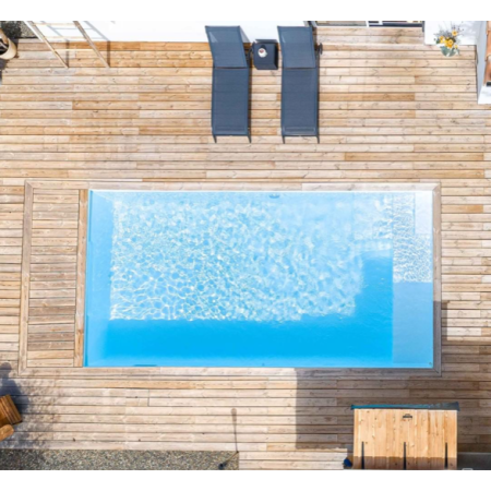 Piscine Bois California Rectangulaire Luxe avec escalier 520x220x131cm