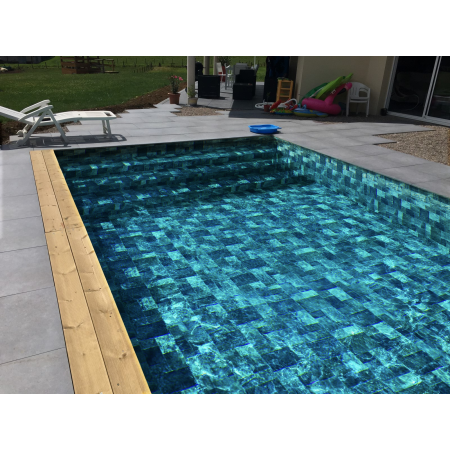 Piscine Bois Diana Rectangulaire avec Escalier 820x420x145cm Pierre de Bali