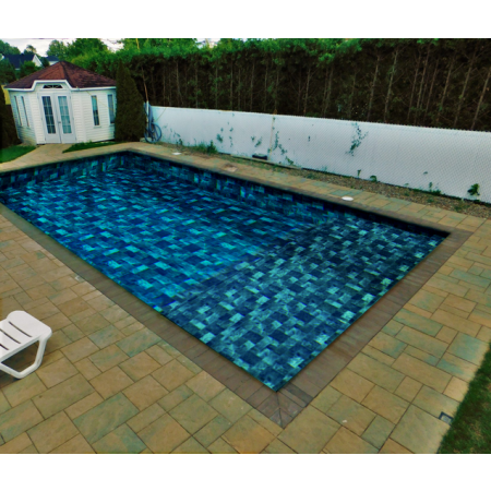 Piscine Bois Diana Rectangulaire avec Plage Immergée + Escalier 820x420x145cm Pierre de Bali