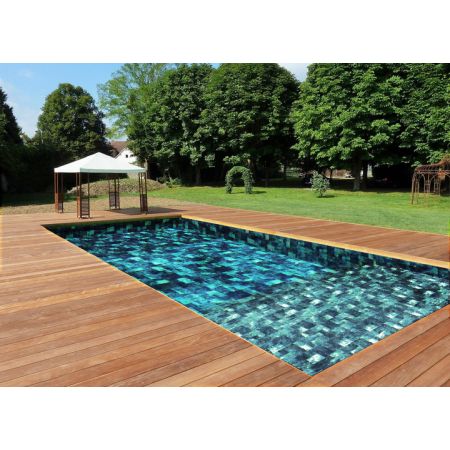 Piscine Bois Supreme Rectangulaire avec Plage Immergée + Escalier 1220x520x145 cm Pierre de Bali