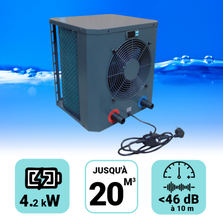Pompe à chaleur Heatermax Compact 4.2 kW pour piscine de 10 m3 