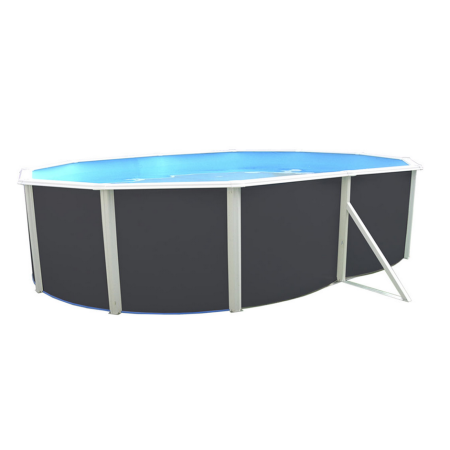 Piscine acier allongée PRESTIGIO ANTHRACITE 550 x 366 x 120 cm
