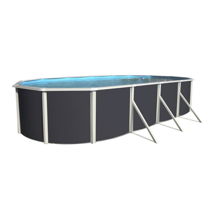 Piscine acier allongée MALLORCA ANTHRACITE 915 x 457 x 120 cm 